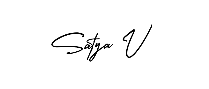 Also You can easily find your signature by using the search form. We will create Satya V name handwritten signature images for you free of cost using AmerikaSignatureDemo-Regular sign style. Satya V signature style 3 images and pictures png