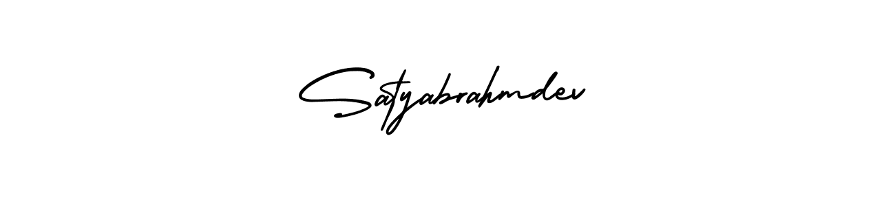 The best way (AmerikaSignatureDemo-Regular) to make a short signature is to pick only two or three words in your name. The name Satyabrahmdev include a total of six letters. For converting this name. Satyabrahmdev signature style 3 images and pictures png