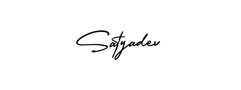 The best way (AmerikaSignatureDemo-Regular) to make a short signature is to pick only two or three words in your name. The name Satyadev include a total of six letters. For converting this name. Satyadev signature style 3 images and pictures png