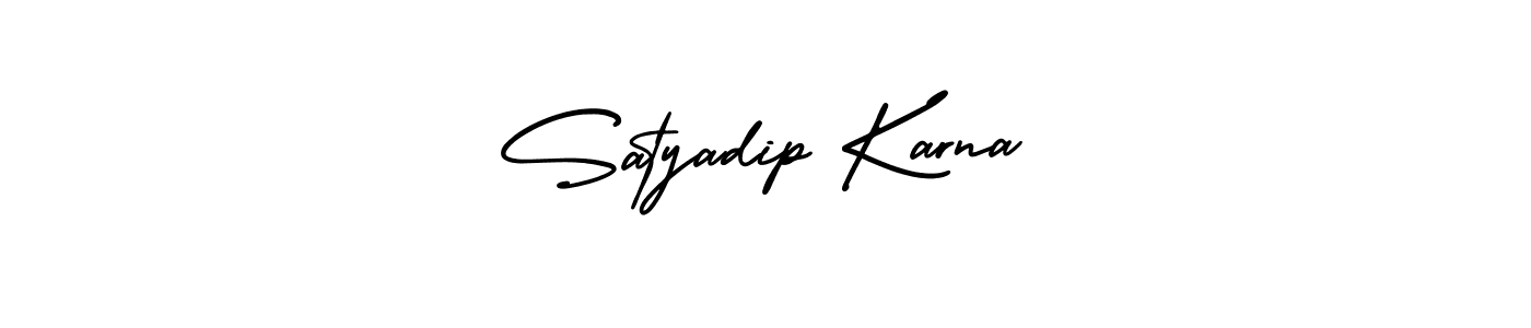 How to make Satyadip Karna name signature. Use AmerikaSignatureDemo-Regular style for creating short signs online. This is the latest handwritten sign. Satyadip Karna signature style 3 images and pictures png