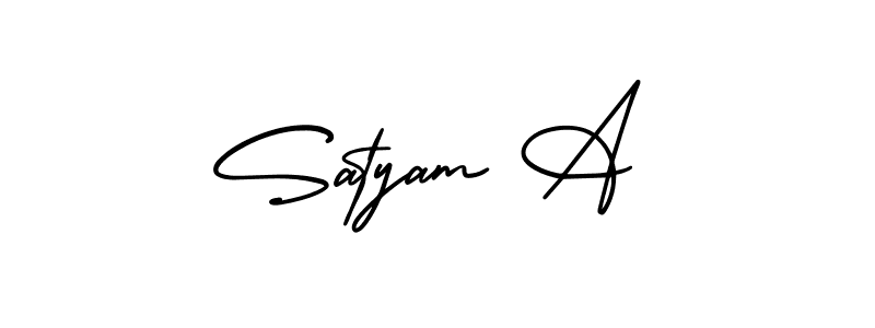 It looks lik you need a new signature style for name Satyam A. Design unique handwritten (AmerikaSignatureDemo-Regular) signature with our free signature maker in just a few clicks. Satyam A signature style 3 images and pictures png