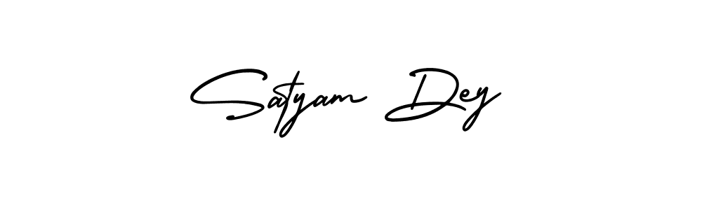 The best way (AmerikaSignatureDemo-Regular) to make a short signature is to pick only two or three words in your name. The name Satyam Dey include a total of six letters. For converting this name. Satyam Dey signature style 3 images and pictures png