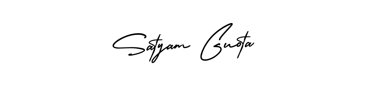 How to make Satyam Guota name signature. Use AmerikaSignatureDemo-Regular style for creating short signs online. This is the latest handwritten sign. Satyam Guota signature style 3 images and pictures png