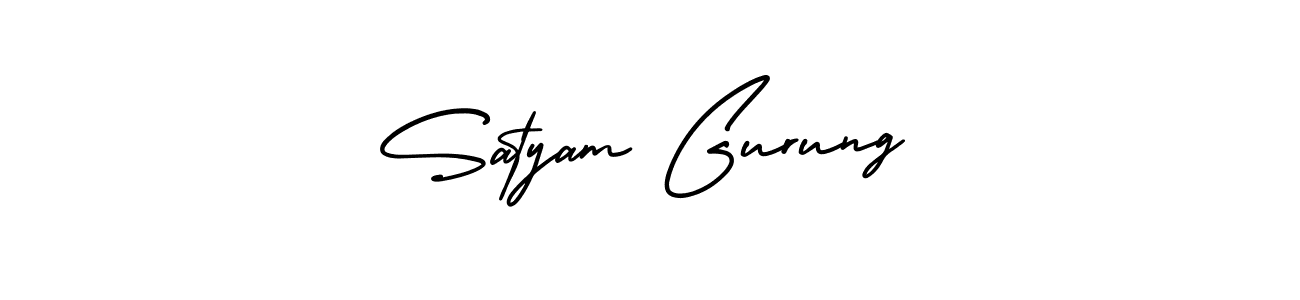 How to make Satyam Gurung name signature. Use AmerikaSignatureDemo-Regular style for creating short signs online. This is the latest handwritten sign. Satyam Gurung signature style 3 images and pictures png