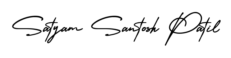 Download transparent PNG signature for name Satyam Santosh Patil styled with AmerikaSignatureDemo-Regular font. Ready to paste directly into PDF and Word agreements. Satyam Santosh Patil signature style 3 images and pictures png