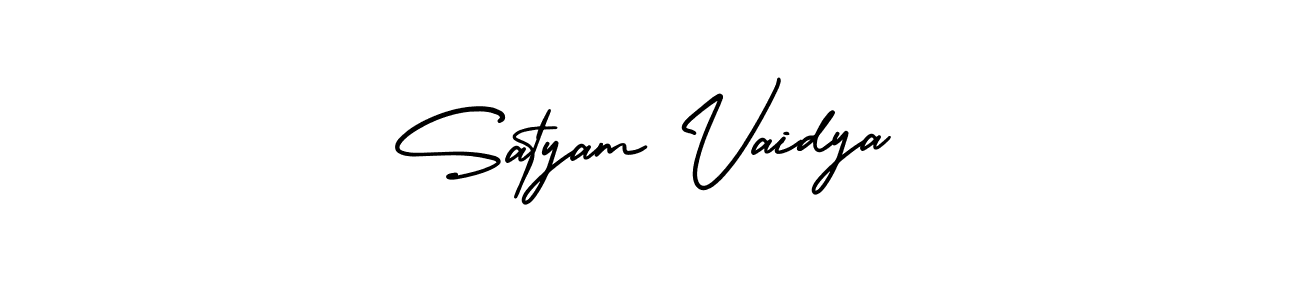 Satyam Vaidya stylish signature style. Best Handwritten Sign (AmerikaSignatureDemo-Regular) for my name. Handwritten Signature Collection Ideas for my name Satyam Vaidya. Satyam Vaidya signature style 3 images and pictures png