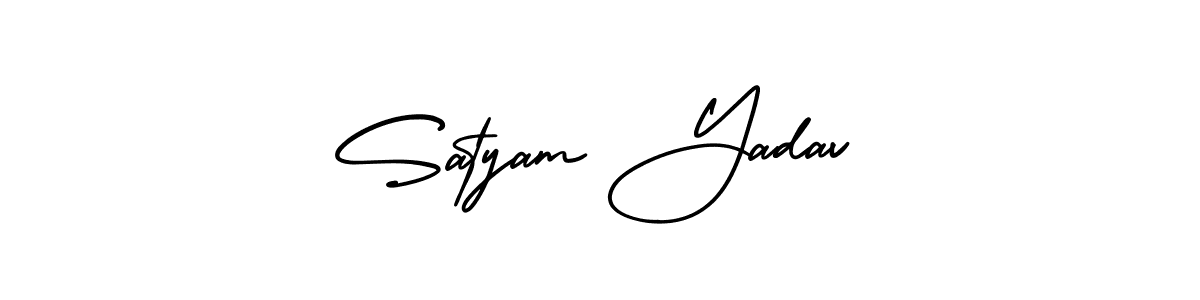 The best way (AmerikaSignatureDemo-Regular) to make a short signature is to pick only two or three words in your name. The name Satyam Yadav include a total of six letters. For converting this name. Satyam Yadav signature style 3 images and pictures png
