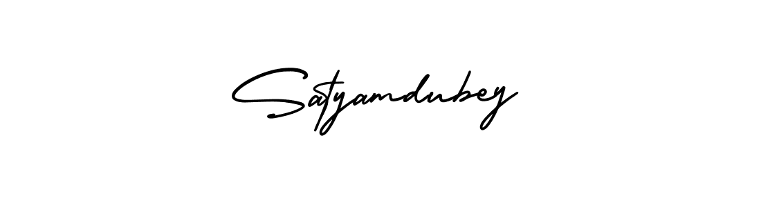 The best way (AmerikaSignatureDemo-Regular) to make a short signature is to pick only two or three words in your name. The name Satyamdubey include a total of six letters. For converting this name. Satyamdubey signature style 3 images and pictures png