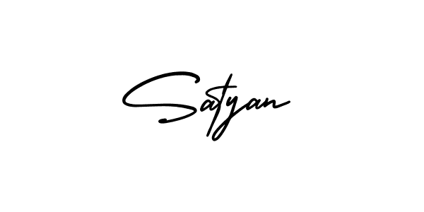 You should practise on your own different ways (AmerikaSignatureDemo-Regular) to write your name (Satyan) in signature. don't let someone else do it for you. Satyan signature style 3 images and pictures png