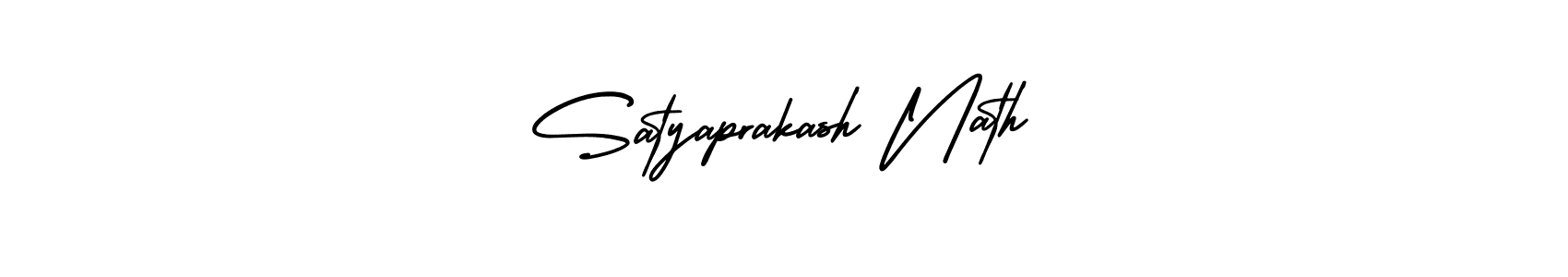 You should practise on your own different ways (AmerikaSignatureDemo-Regular) to write your name (Satyaprakash Nath) in signature. don't let someone else do it for you. Satyaprakash Nath signature style 3 images and pictures png