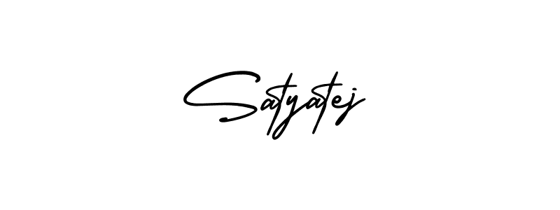 It looks lik you need a new signature style for name Satyatej. Design unique handwritten (AmerikaSignatureDemo-Regular) signature with our free signature maker in just a few clicks. Satyatej signature style 3 images and pictures png