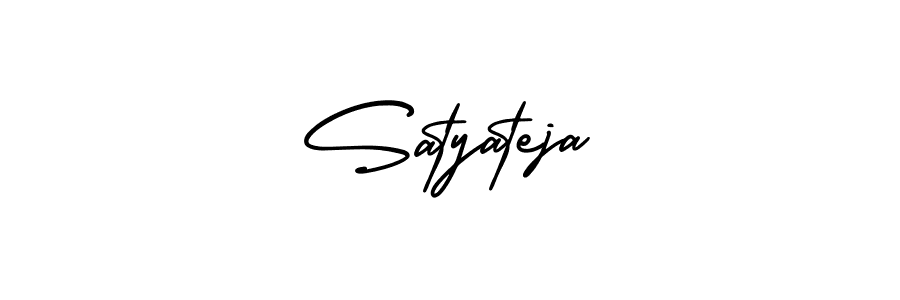 Make a beautiful signature design for name Satyateja. With this signature (AmerikaSignatureDemo-Regular) style, you can create a handwritten signature for free. Satyateja signature style 3 images and pictures png