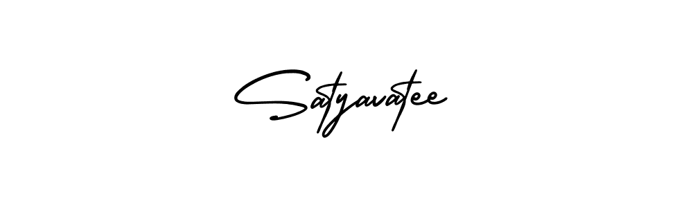 The best way (AmerikaSignatureDemo-Regular) to make a short signature is to pick only two or three words in your name. The name Satyavatee include a total of six letters. For converting this name. Satyavatee signature style 3 images and pictures png