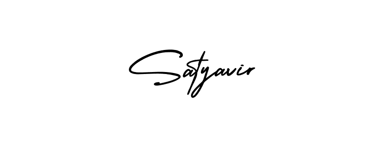 How to make Satyavir signature? AmerikaSignatureDemo-Regular is a professional autograph style. Create handwritten signature for Satyavir name. Satyavir signature style 3 images and pictures png