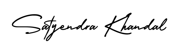 The AmerikaSignatureDemo-Regular typeface gives name Satyendra Khandal a refined look. Suitable for certificates, diplomas, and official verification. Satyendra Khandal signature style 3 images and pictures png