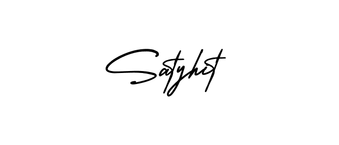 How to make Satyhit name signature. Use AmerikaSignatureDemo-Regular style for creating short signs online. This is the latest handwritten sign. Satyhit signature style 3 images and pictures png