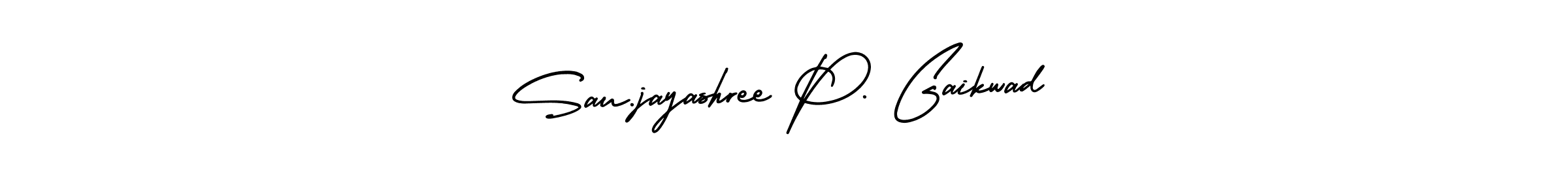 How to make Sau.jayashree P. Gaikwad name signature. Use AmerikaSignatureDemo-Regular style for creating short signs online. This is the latest handwritten sign. Sau.jayashree P. Gaikwad signature style 3 images and pictures png