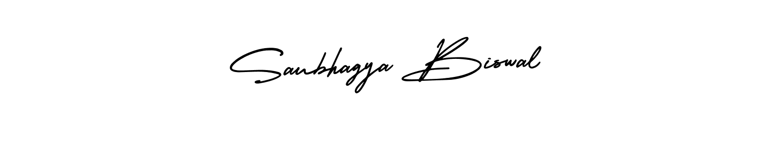 You should practise on your own different ways (AmerikaSignatureDemo-Regular) to write your name (Saubhagya Biswal) in signature. don't let someone else do it for you. Saubhagya Biswal signature style 3 images and pictures png