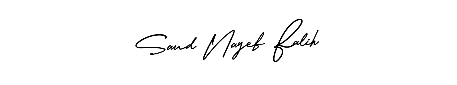 Make a beautiful signature design for name Saud Nayef Falih. With this signature (AmerikaSignatureDemo-Regular) style, you can create a handwritten signature for free. Saud Nayef Falih signature style 3 images and pictures png