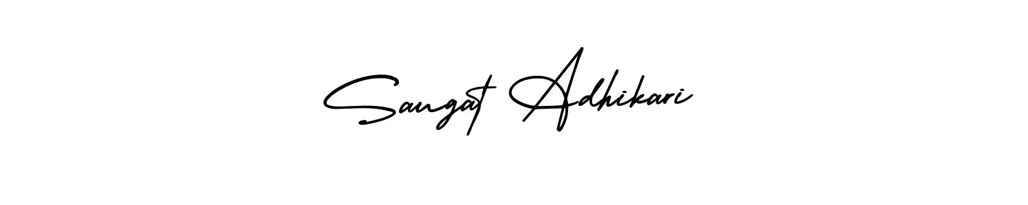 How to Draw Saugat Adhikari signature style? AmerikaSignatureDemo-Regular is a latest design signature styles for name Saugat Adhikari. Saugat Adhikari signature style 3 images and pictures png