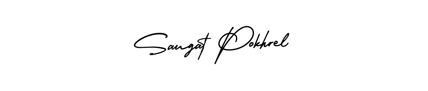 Design your own signature with our free online signature maker. With this signature software, you can create a handwritten (AmerikaSignatureDemo-Regular) signature for name Saugat Pokhrel. Saugat Pokhrel signature style 3 images and pictures png