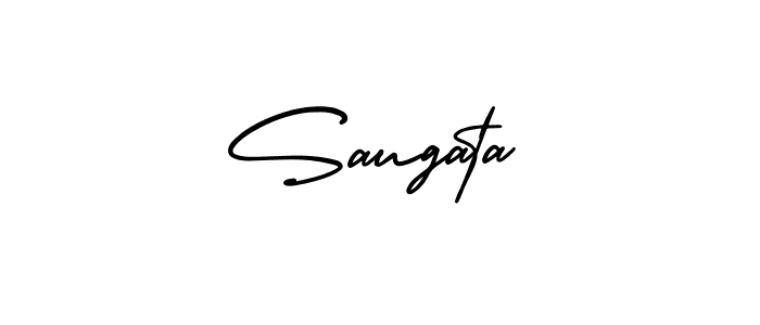 Design your own signature with our free online signature maker. With this signature software, you can create a handwritten (AmerikaSignatureDemo-Regular) signature for name Saugata. Saugata signature style 3 images and pictures png