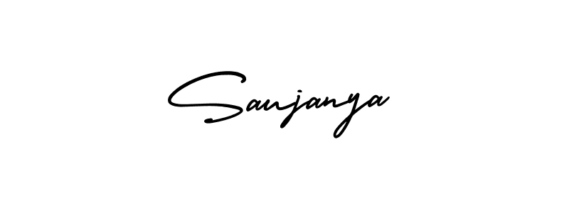 Use a signature maker to create a handwritten signature online. With this signature software, you can design (AmerikaSignatureDemo-Regular) your own signature for name Saujanya. Saujanya signature style 3 images and pictures png