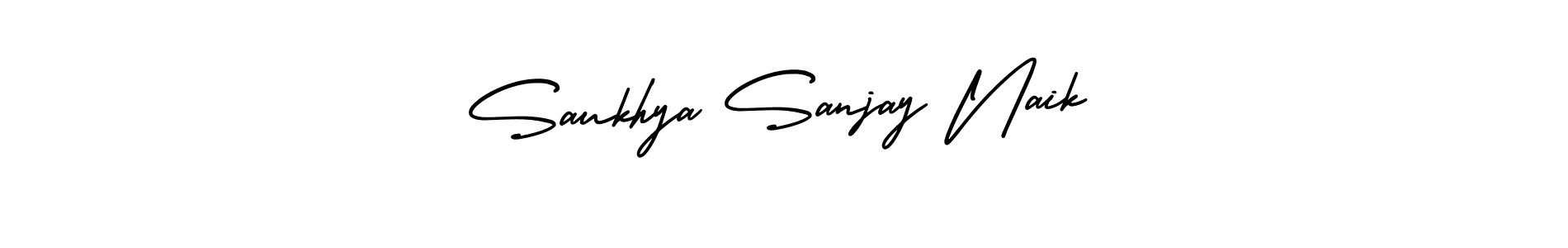 Also You can easily find your signature by using the search form. We will create Saukhya Sanjay Naik name handwritten signature images for you free of cost using AmerikaSignatureDemo-Regular sign style. Saukhya Sanjay Naik signature style 3 images and pictures png