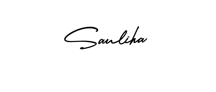 You should practise on your own different ways (AmerikaSignatureDemo-Regular) to write your name (Sauliha) in signature. don't let someone else do it for you. Sauliha signature style 3 images and pictures png