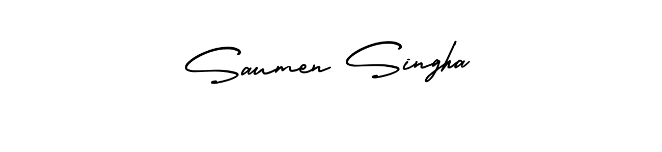 Design your own signature with our free online signature maker. With this signature software, you can create a handwritten (AmerikaSignatureDemo-Regular) signature for name Saumen Singha. Saumen Singha signature style 3 images and pictures png