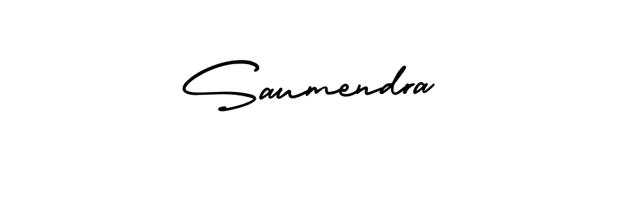 How to make Saumendra name signature. Use AmerikaSignatureDemo-Regular style for creating short signs online. This is the latest handwritten sign. Saumendra signature style 3 images and pictures png