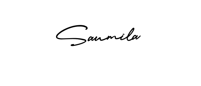 It looks lik you need a new signature style for name Saumila. Design unique handwritten (AmerikaSignatureDemo-Regular) signature with our free signature maker in just a few clicks. Saumila signature style 3 images and pictures png