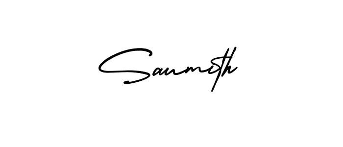 Create a beautiful signature design for name Saumith. With this signature (AmerikaSignatureDemo-Regular) fonts, you can make a handwritten signature for free. Saumith signature style 3 images and pictures png