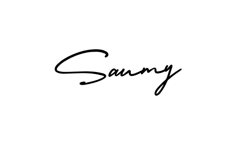 It looks lik you need a new signature style for name Saumy. Design unique handwritten (AmerikaSignatureDemo-Regular) signature with our free signature maker in just a few clicks. Saumy signature style 3 images and pictures png