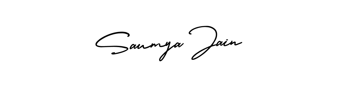 The best way (AmerikaSignatureDemo-Regular) to make a short signature is to pick only two or three words in your name. The name Saumya Jain include a total of six letters. For converting this name. Saumya Jain signature style 3 images and pictures png