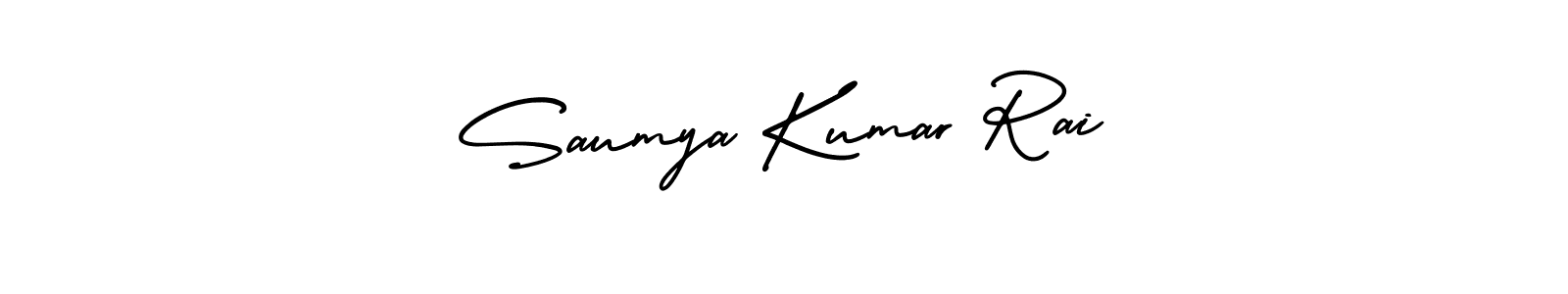 You should practise on your own different ways (AmerikaSignatureDemo-Regular) to write your name (Saumya Kumar Rai) in signature. don't let someone else do it for you. Saumya Kumar Rai signature style 3 images and pictures png