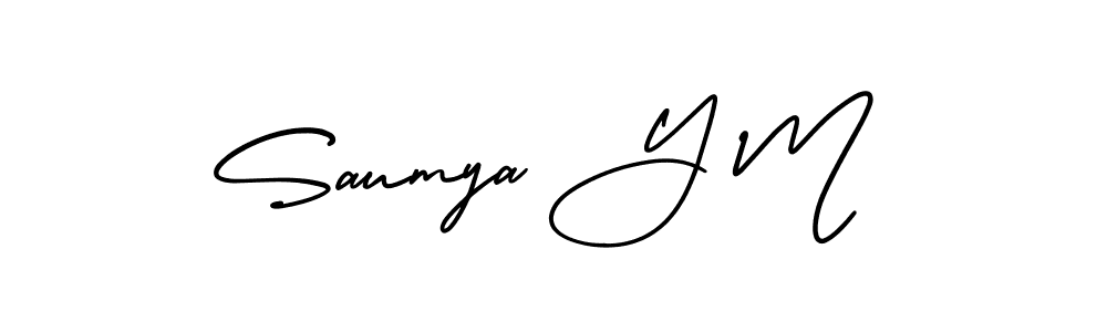 See photos of Saumya Y M official signature by Spectra . Check more albums & portfolios. Read reviews & check more about AmerikaSignatureDemo-Regular font. Saumya Y M signature style 3 images and pictures png