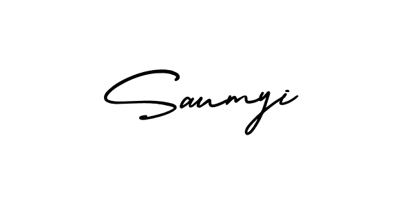 How to make Saumyi name signature. Use AmerikaSignatureDemo-Regular style for creating short signs online. This is the latest handwritten sign. Saumyi signature style 3 images and pictures png