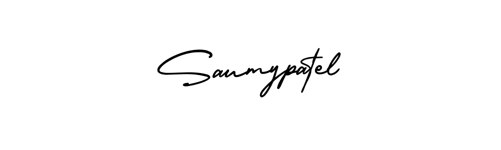 How to make Saumypatel name signature. Use AmerikaSignatureDemo-Regular style for creating short signs online. This is the latest handwritten sign. Saumypatel signature style 3 images and pictures png
