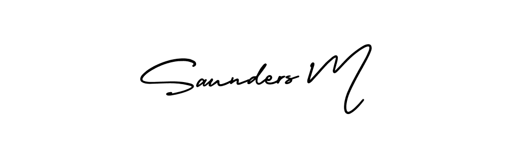 The best way (AmerikaSignatureDemo-Regular) to make a short signature is to pick only two or three words in your name. The name Saunders M include a total of six letters. For converting this name. Saunders M signature style 3 images and pictures png