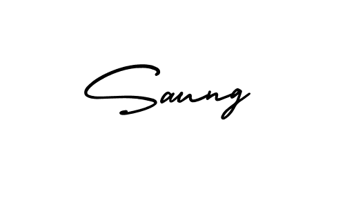 How to make Saung name signature. Use AmerikaSignatureDemo-Regular style for creating short signs online. This is the latest handwritten sign. Saung signature style 3 images and pictures png