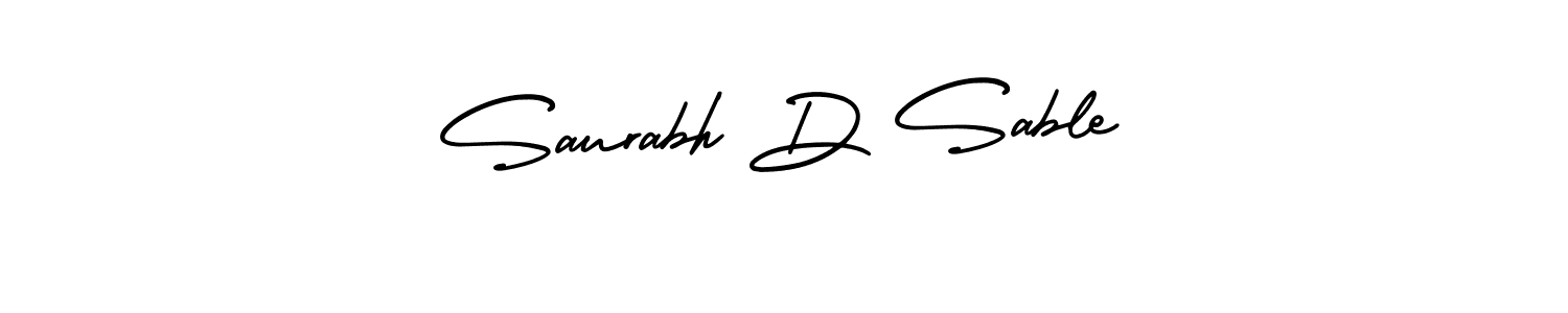 You should practise on your own different ways (AmerikaSignatureDemo-Regular) to write your name (Saurabh D Sable) in signature. don't let someone else do it for you. Saurabh D Sable signature style 3 images and pictures png