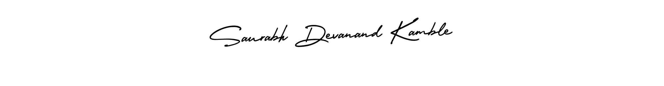 The best way (AmerikaSignatureDemo-Regular) to make a short signature is to pick only two or three words in your name. The name Saurabh Devanand Kamble include a total of six letters. For converting this name. Saurabh Devanand Kamble signature style 3 images and pictures png