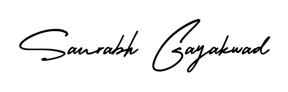 Master the art of signing with Saurabh Gayakwad written in fluent AmerikaSignatureDemo-Regular script. A great template to practice and refine your handwriting. Saurabh Gayakwad signature style 3 images and pictures png