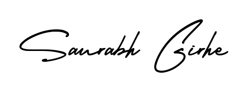 Practice writing Saurabh Girhe with the flow of AmerikaSignatureDemo-Regular lettering. A fantastic source of inspiration for developing your personal signature style. Saurabh Girhe signature style 3 images and pictures png