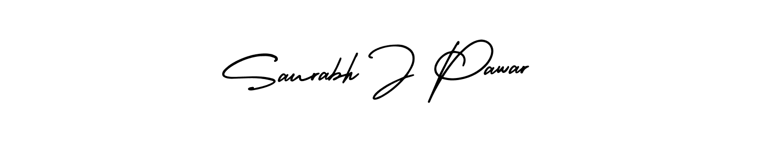 Saurabh J Pawar stylish signature style. Best Handwritten Sign (AmerikaSignatureDemo-Regular) for my name. Handwritten Signature Collection Ideas for my name Saurabh J Pawar. Saurabh J Pawar signature style 3 images and pictures png