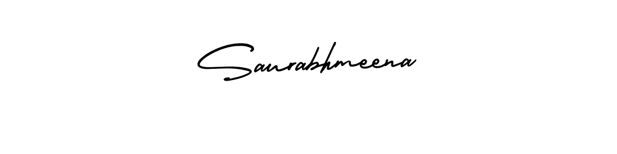 You should practise on your own different ways (AmerikaSignatureDemo-Regular) to write your name (Saurabhmeena) in signature. don't let someone else do it for you. Saurabhmeena signature style 3 images and pictures png