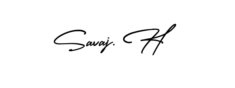 Create a beautiful signature design for name Savaj. H. With this signature (AmerikaSignatureDemo-Regular) fonts, you can make a handwritten signature for free. Savaj. H signature style 3 images and pictures png