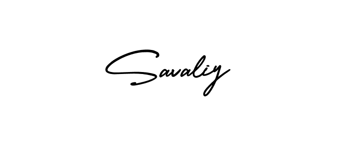 The best way (AmerikaSignatureDemo-Regular) to make a short signature is to pick only two or three words in your name. The name Savaliy include a total of six letters. For converting this name. Savaliy signature style 3 images and pictures png