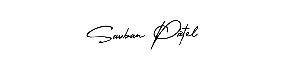 Use a signature maker to create a handwritten signature online. With this signature software, you can design (AmerikaSignatureDemo-Regular) your own signature for name Savban Patel. Savban Patel signature style 3 images and pictures png